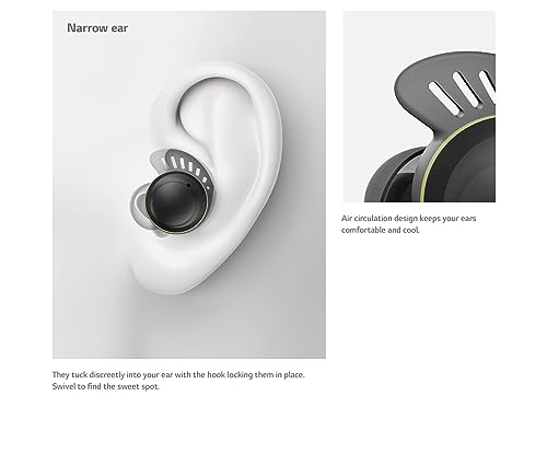 Image of LG TONEFree Fit TF7Q True Wireless Earbuds, Active Noise Cancellation, IP67, 3D Sound Stage, UV Nano, Game Mode, 30 Hour Battery, Swivel fit Technology