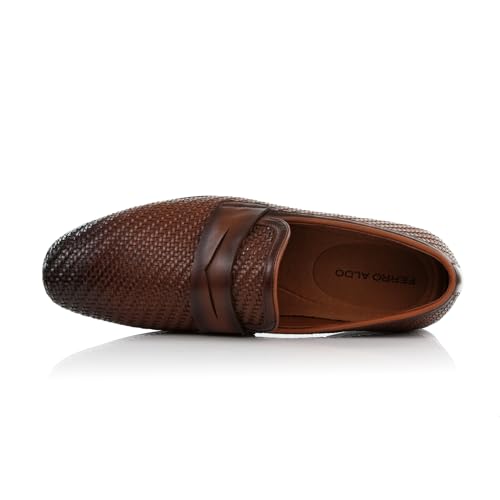 Image of Ferro Aldo Men's Classic Penny Loafers & Slip-On Dress Shoes | Woven, Floral, and Plaid Styles |