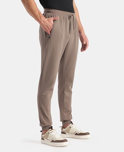 Image of Jockey AM05 Men Super Combed Cotton Rich Pique Slim Fit Jogger with Zipper Pockets