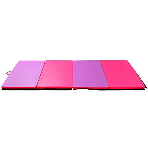 ZENOVA Gymnastics Mats 4'x6'x2'' Cheer Tumbling Mat for Kids Thick Folding Gym Exercise