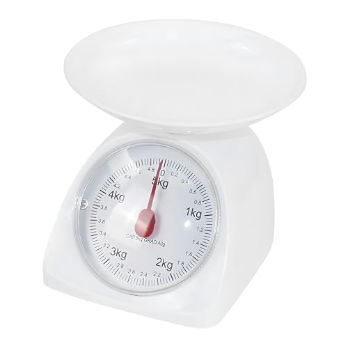 5kg Mechanical Kitchen Weighing Scale, Accurate Durable & Easy-To-Use for Cooking Baking, and Everyday Measurements Round Scale
