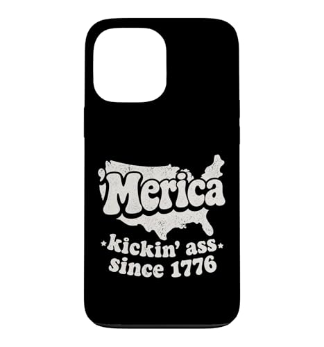Funny USA Merica Kickin Ass Since 1776 7��4�� �n�}�A�[�g �X�}�z�P�[�X iPhone 13 Pro Max �p