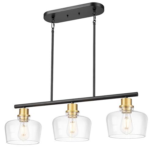 Emak Black and Gold Dining Room Light Fixture, Modern 32