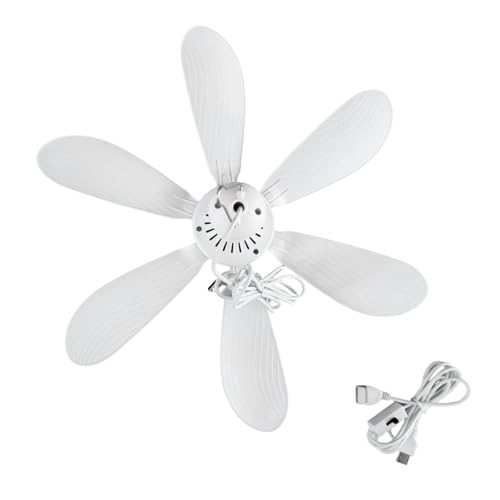 Ventilateur de plafond USB portable à 3 vitesses avec cordon pour camping