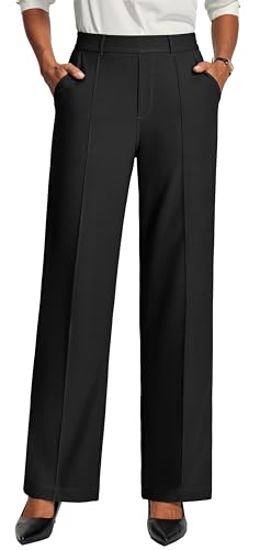 IUGA Work Pants Women Stretchy Wide Leg Dress Pants High Waisted Pull on Trousers Business Casual Slacks Office Outfits