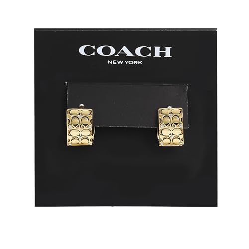 Image of COACH Quilted C Huggie Earrings