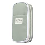 Taja Large Pencil Case High Capacity Holder, Portable Pencil Bag, Multi - Slot Pencil Pouch, Desk Organizer Pen Case for Women & Men - Pastel Forest