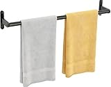 Black Towel Bar, 24 Inch Towel Rack for Bathroom Wall Mounted, Heavy Duty Hand Towel Holder, Space-Saving Bathroom Towel Rack Rod, Single Bar Matte Black