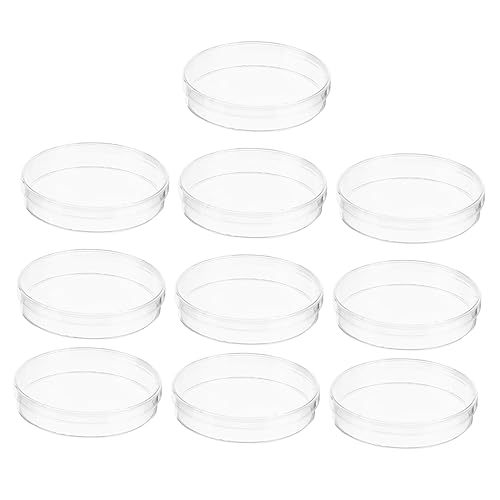 Alipis Lab Analysis 10pcs Cell Culture Plates Plastic Petri Dishes Lids Tissue Culture Dishes Reaction Plates