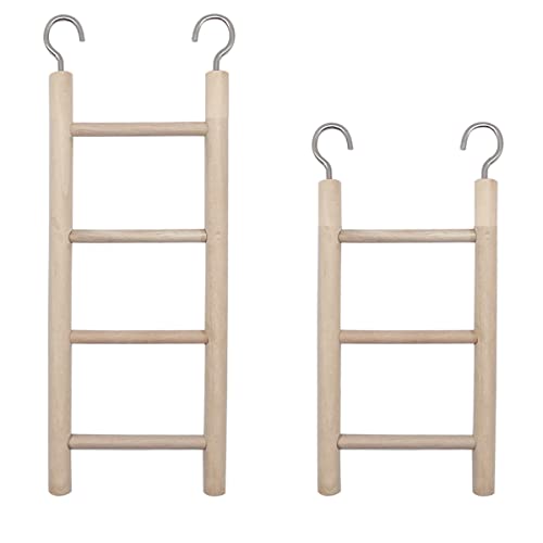 2pcs Wooden Ladder for Bird Parrot Ladder Cage Climbing Toy Birdie Basics (3 Step & 4 Step)