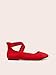 DREAM PAIRS Women's Comfortable Fashion Elastic Ankle Straps Flats Shoes,Size 12,Red,Sole_Stretchy