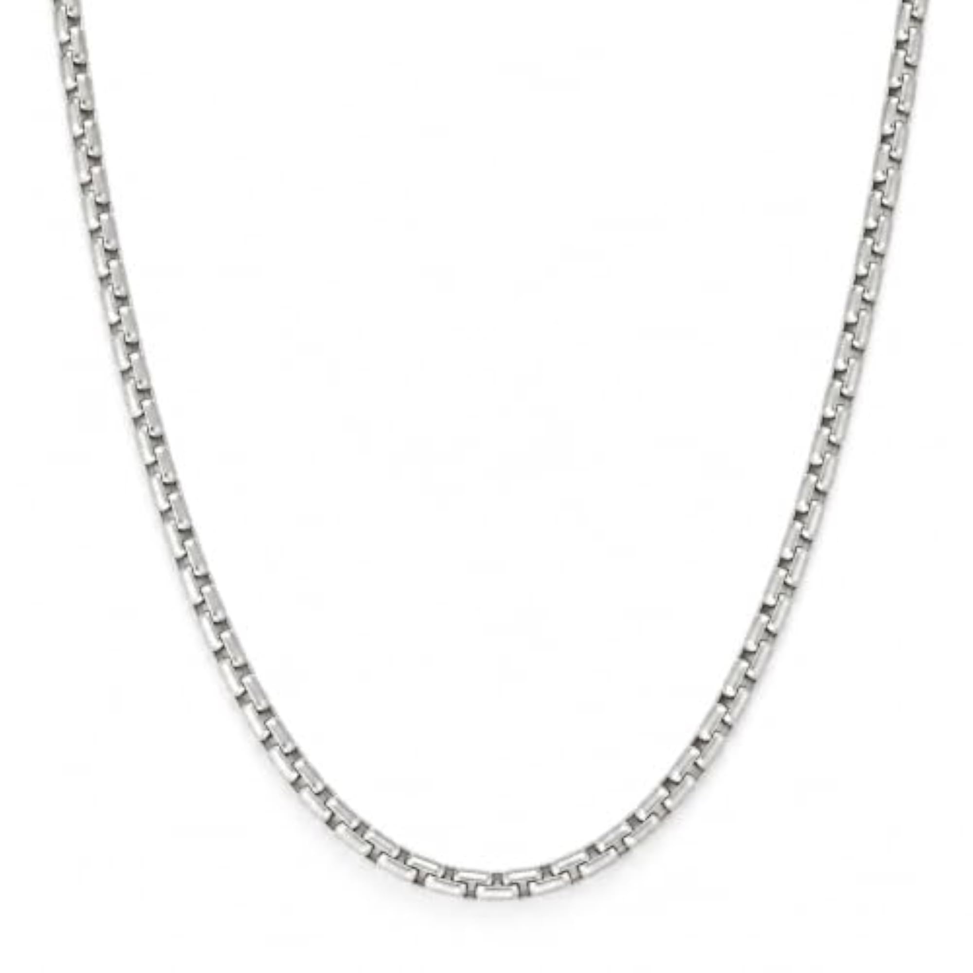 Men's Polished Curb-Link Silver Chain, Waterproof & Anti-Tarnish