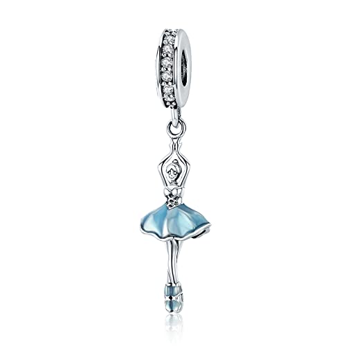 NINGAN Pendente in argento 925 Balletto girl charm adatto per la collana del braccialetto delle signore