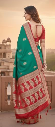 ASIAN CURVES green banarasi silk saree – image 4