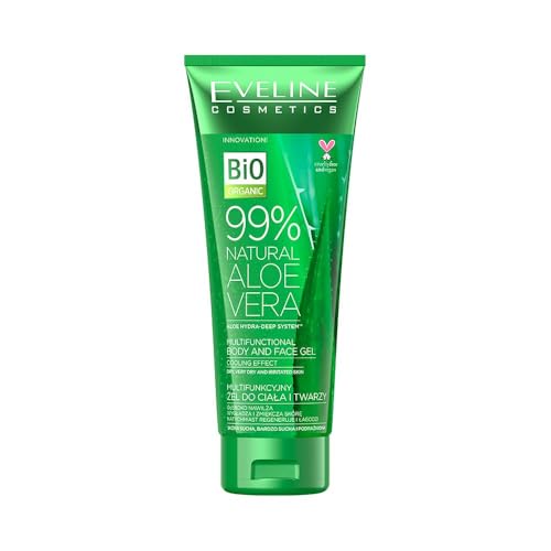EVELINE COSMETICS Natürliches Aloe Vera Ultra-Feuchtigkeitsgel für Gesicht und Körper - 99% reines Aloe, feuchtigkeitsspendend & beruhigend mit Aloe Hydra-DEEP System, 200ml