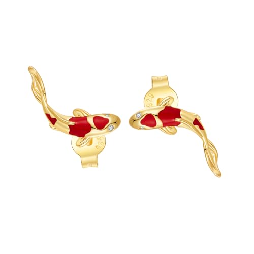 Cute Stud Earrings for Women Dachshund Koi Fish Sea Star Sea Turtle Sea Conch Earrings 14K Gold Plated Dainty Stud Earring funky Jewerly
