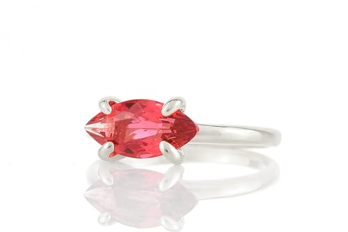 Bague fiançailles tourmaline rose en argent sterling, promesse d'un amour éternel