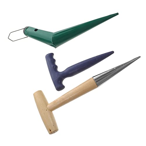 Yardenfun Ergonomic Wooden Hand Dibber Garden Puncher Plant Tools for Garden Easy to Use