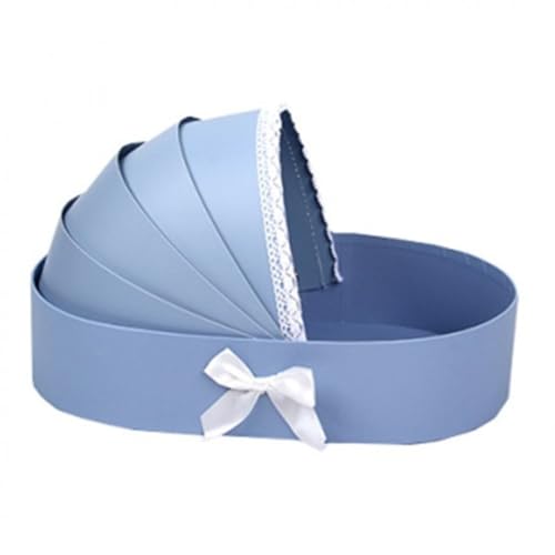 Image of Oasis Gift Box Baby Cradle Shape for New Born Boy, Baby Shower, Packaging Sweets, Flowers, Kids Cloth, Birthday, Hampers, Rigid Cardboard Blue Pack of 1 Pc