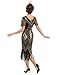 PrettyGuide Women's 1920s Dress Sequin Flapper Dress with Sleeve XL Gold