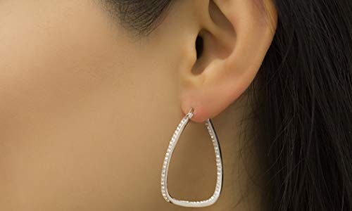 Devin Rose Wavy Oval 40mm Hoop Earrings for Women made with Faceted Crystals3