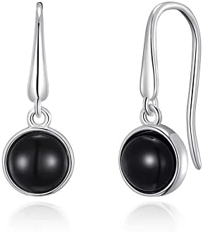 Black Onyx Drop Earrings with Quote Card