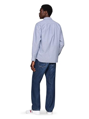 Image of Tommy Hilfiger Men's Long Sleeve Oxford Shirts in Regular Fit, Men's Button Down Shirts, Also Available in Big and Tall