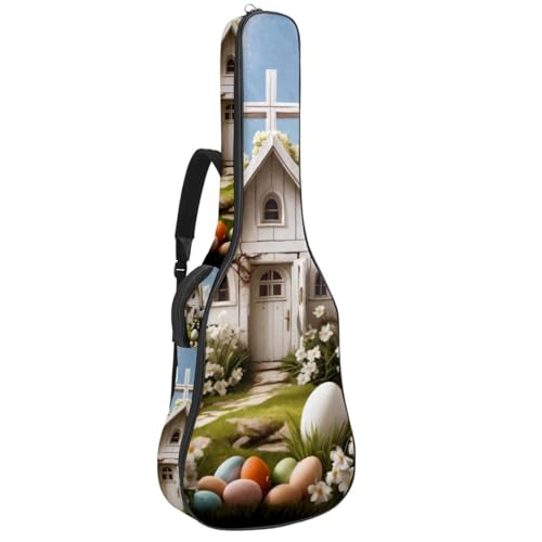 Housse de guitare acoustique étanche blanc Pâques Cross pour instrument 40 à 42 pouces