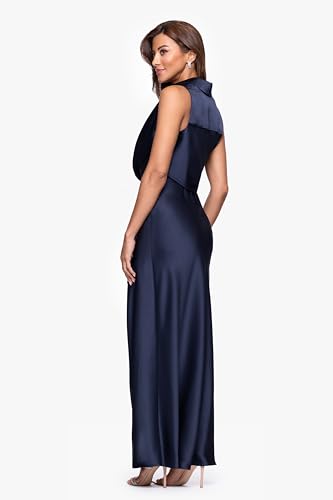 Xscape Women's Long Satin Collared Top Dress3