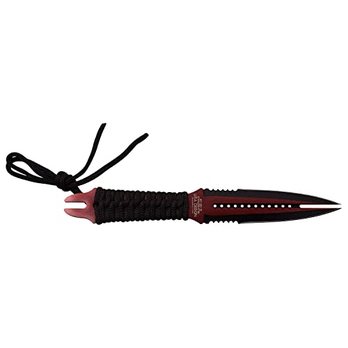 MTECH USA Faca de lâmina fixa MT-20-75RD, lâmina de borda dupla, cabo vermelho, 21,5 cm em geral
