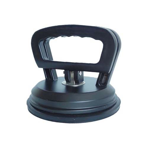 DXTECHPRO バキュームリフター サクションリフター 強力吸着盤 ガラス用吸盤 ボディ凹み吸盤 アルミ合金 サクションバキュームカップ 吸盤 強力 ワンタッチ吸盤式 最大耐荷重55kg (マットブラック、1個)