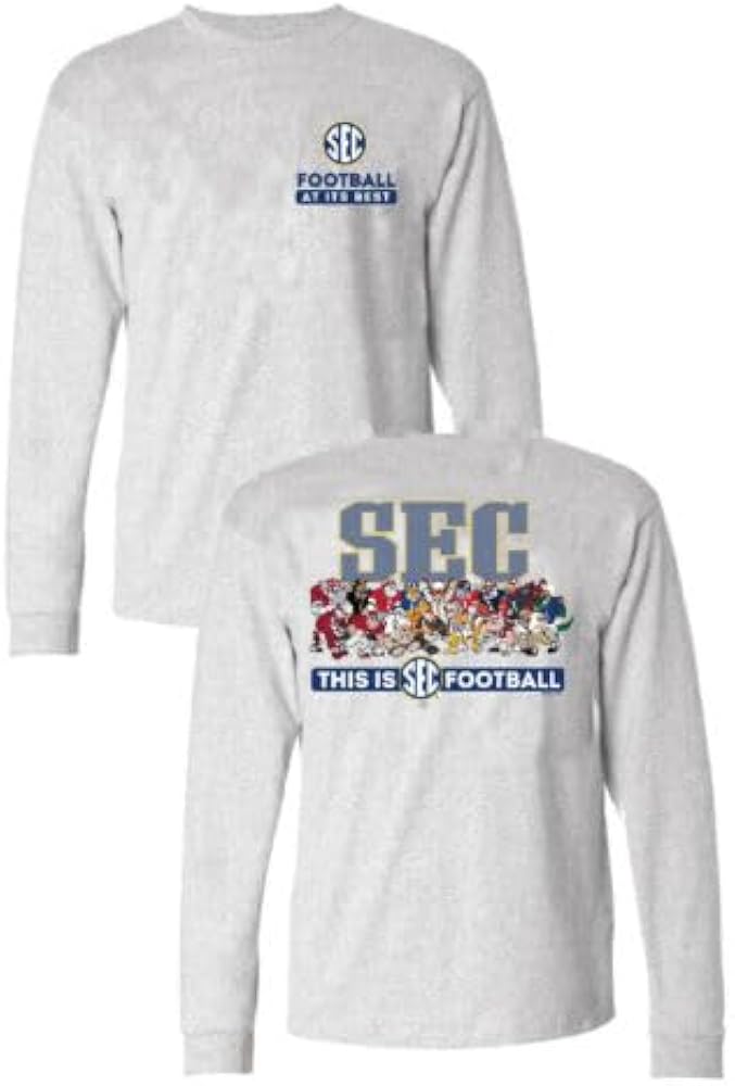 Amazon.com: SEC Men's Team Mascot Ash 2-Sided Long Sleeve T Shirt