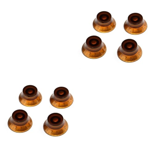 PartyKindom 2sets 10 Grid Volume Digital Scale Display Knobs Control Amplifier Knobs for Electric Guitar Bass Amber 4pcs*2