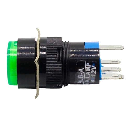 Interruptor de botón momentáneo con LED de 16mm y 220V para paneles CA 4