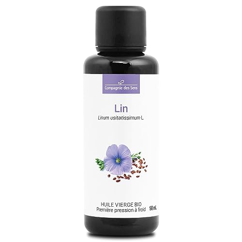 LINO - 50 mL - Aceite Vegetal Orgánico - 100% Puro, Natural, Virgen y Certificado Cosmos - Botella en Vidrio