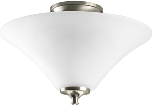 Progress Lighting 2-Light 13-1/4" Semi Flush, Joy Collection, Indoor, P3855-09, Brushed Nickel