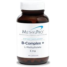 MethylPro B Complex + L-Methylfolate 5 mg - Bioavailable Methylated Vitamin Blend - Supports Energy and Stress - Vegetarian & Hypoallergenic - 90 Servings - 90 Capsules