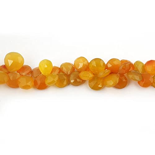 Perles chalcedoine jaune facettees coeur pour creer vos colliers d ete faits main