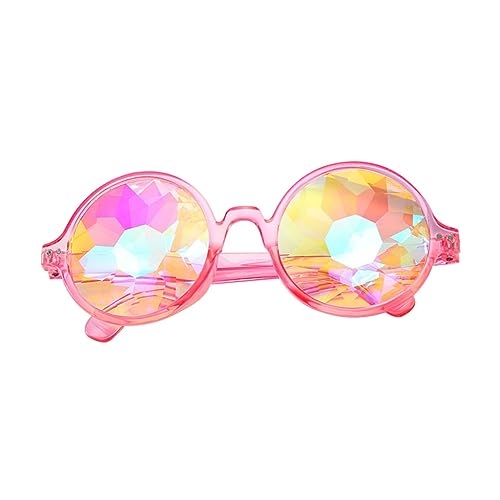 Homoyoyo Lentes gafas caleidoscopicas gafas gafas de fiesta gafas navideñas gafas de prisma funky gafas de visera LED vasos decorativos rave divertidos vasos decorativos Vidrio rosa
