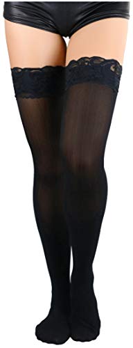 Image of ToBeInStyle Women's Nylon Thigh High Schoolgirl Opaque Stockings