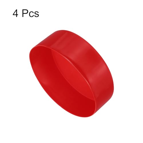 Image of uxcell 4pcs Rubber End Caps 5 15 /16 inch(150mm) ID Vinyl Round End Cap Cover Screw Thread Protectors Red, 50mm Height