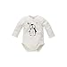 Pinokio - Body para bebé Happy Day, 100% algodón, color blanco con pingüino, body de manga larga con botones de presión para niñas. Blanco_1 1 mes