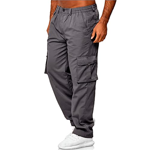 Endoradore Men's Multi-Pocket Pants Outdoor Cargo Jogger Pant Work Hiking Tactical Loose Straight Trousers Sweatpants #TOP1