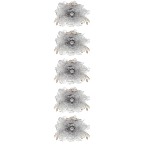 Clip à cheveux vintage fleurs en maille DOITOOL pour coiffure de mariage et fête, lot de 5