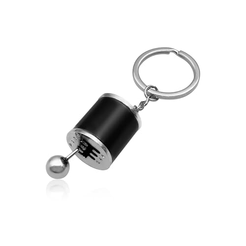 LTDCVTR 6 Speed Manual Gear Shifter Keychain Realistic Car Gear Box Model Key Ring Creative Fidget Accessory Novelty Auto Key Holder for Car Lovers (Black)