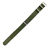 Eco-Friendly Genuine Nylon Military Style Straps Watch Bands Compaitble with Many Fashion Watches and More (22mm, Green) No. 511