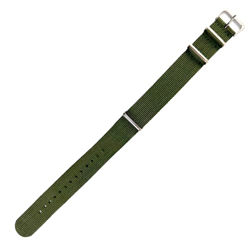 Eco-Friendly Genuine Nylon Military Style Straps Watch Bands Compaitble with Many Fashion Watches and More (22mm, Green) No. 511