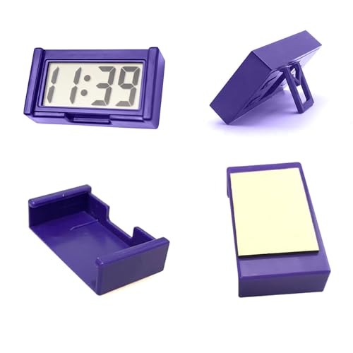 Shudyear Small Digital Clock， with Jumbo LCD Time & Day Display，Mini Automotive Small Digital Clock