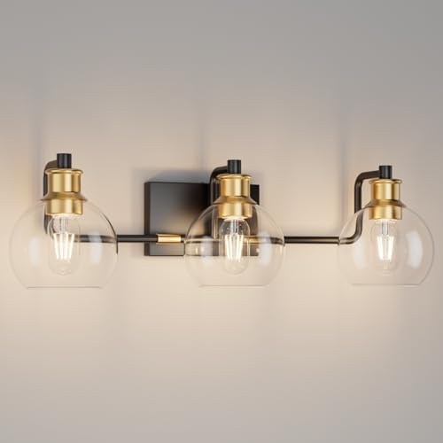 Tipace Black & Gold Vintage Bathroom Vanity Light Fixtures Over