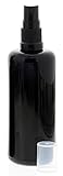 Violettglas Sprühflasche, stark lichtschützend, Miron Glas-Flasche mit Kosmetex schwarzen Pump-Zerstäuber, 100 ml